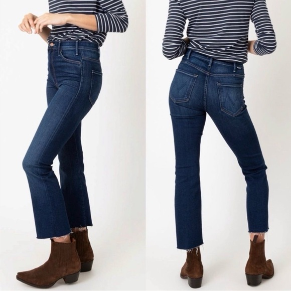 MOTHER Denim - Mother The Hustler Ankle Fray in Home Movies High Rise Cropped Flare Jeans